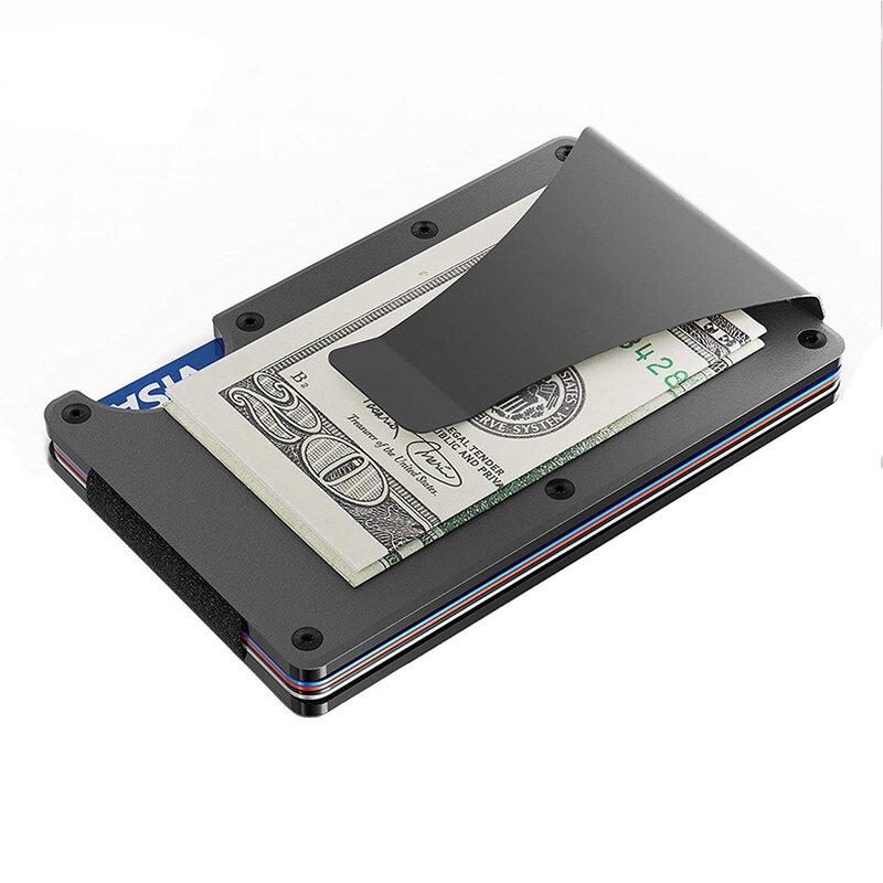 Мужской Тонкий Алюминиевый бумажник, металлический держатель для карт, популярный мужской кошелек