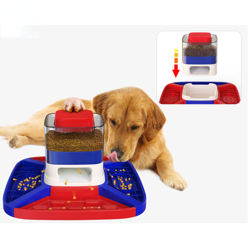 Hund Instant Nicht-Elektrische Automatische Langsam Feeder Lebensmittel Katapult Dispenser Anti-slip Pad mit Puzzle Tischset Pet Ausbildung spielzeug Set