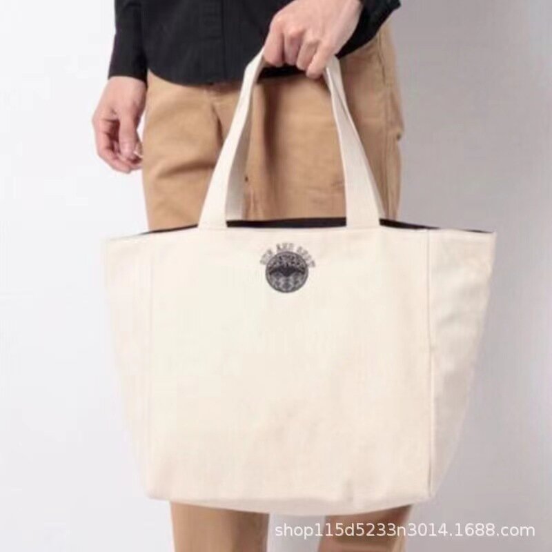 Bolso de mano de gran capacidad para hombre y mujer, bolsa de mano de lona con dos variaciones de Color, estilo Retro