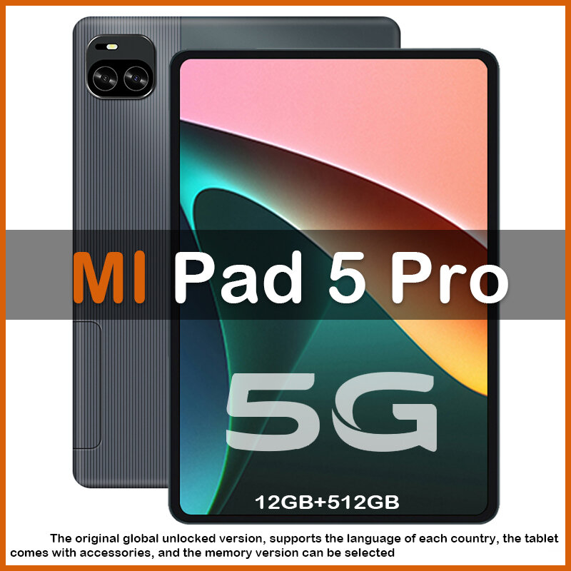 Original Mi Pad 5 Pro Android Tablet 12GB 512GB 11inch 2K Display Screen Tablet Android 8800mAh Tablet 5G Network Global Version