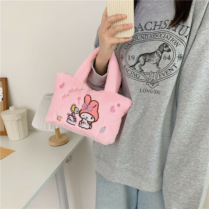 Kawaii Плюшевые сумки Hello Kitty Sanrio Kuromi рюкзак аниме Мелодия Cinnamoroll полакко мультфильм мягкая сумка для девочек Подарки