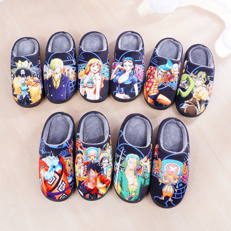 Slippers for Boys Girls Kids Men's Women's Slip-on Home Shoes Plush Tpr Rubber Japanese Comic Animation  Anime Winter  Furry New