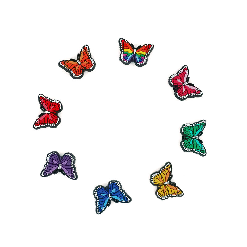 1 Pcs Entzückende Schmetterling Schuh Charms Neue Styling Schuh Dekoration Bunte Schuhe Zubehör Schöne Schmetterling für Croc Jibz