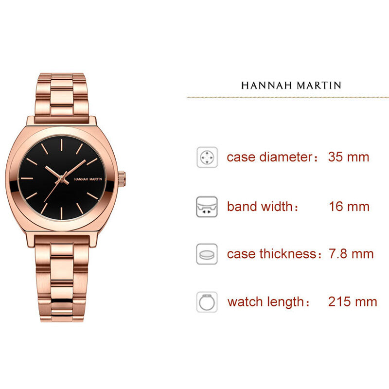 Hannah Martin orologio da donna Fashion Design giappone movimento Miyota acciaio inossidabile impermeabile donna orologi al quarzo Relogio Feminino