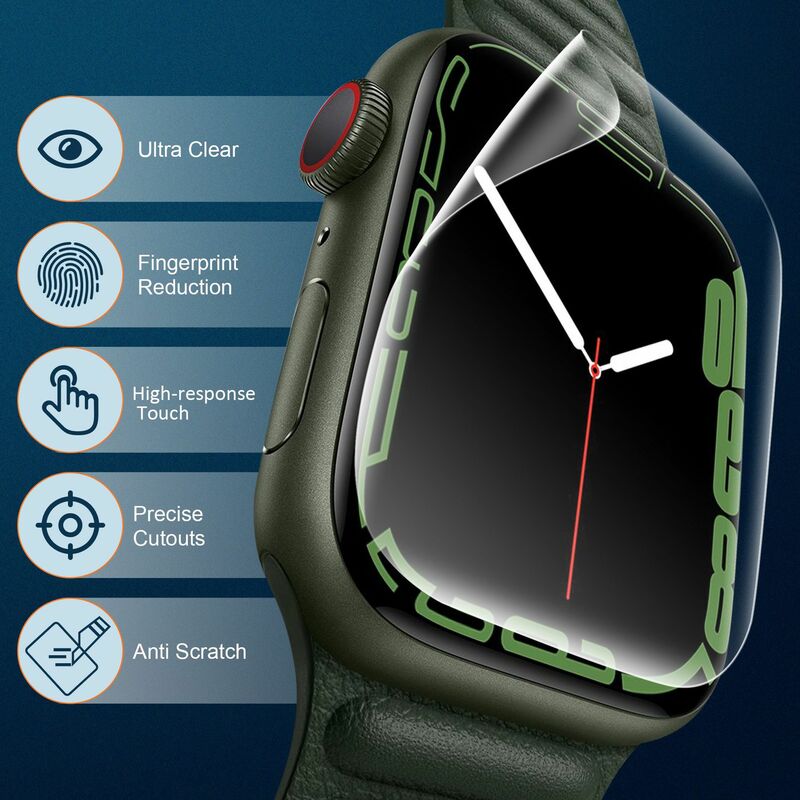 Protetor de tela transparente película protetora completa para apple watch 7 6 se 5 4 45mm 41mm 40mm 44mm não vidro para iwatch 3 2 1 38mm 42mm