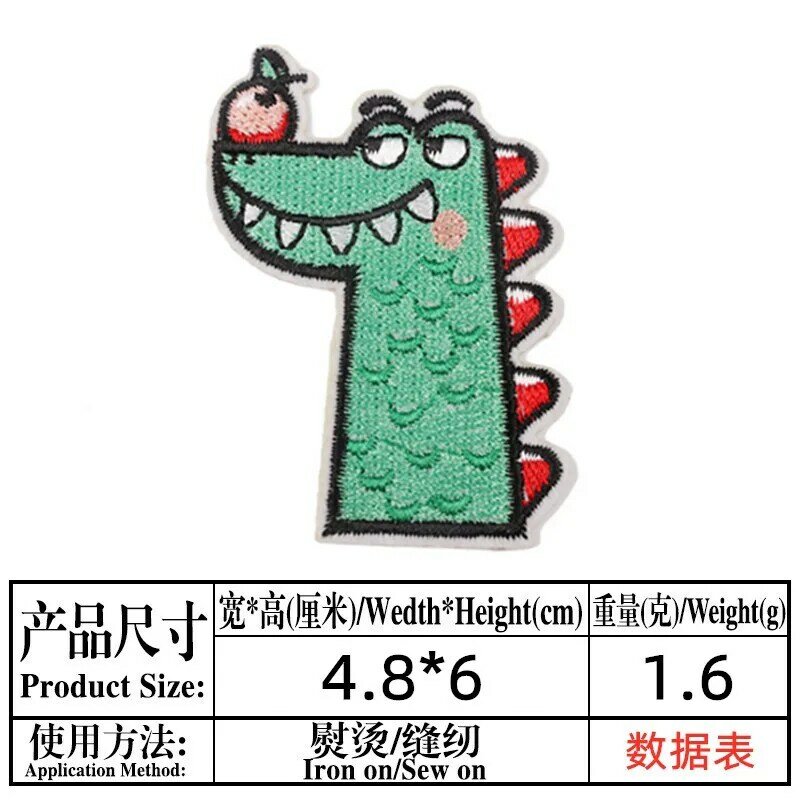 10Pcs Cartoons Anime dinosaurs patches iron DIY Sew on Ironing Embroidery Patch child Clothing Appliques for T Shirt Decor badge