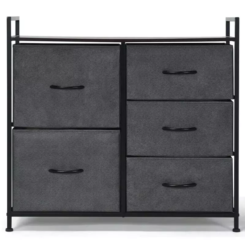 5 Drawers Dresser Storage Unit Side Table Display Organizer Dorm Room Wood HW61823
