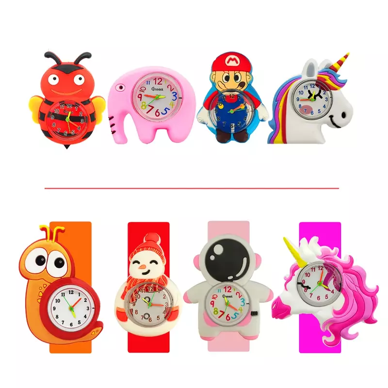 Reloj de cuarzo de dibujos animados para niños, dinosaurio, poni, unicornio, juguete de tiempo de aprendizaje para bebés, 1-15 años de edad, regalo para niñas y niños