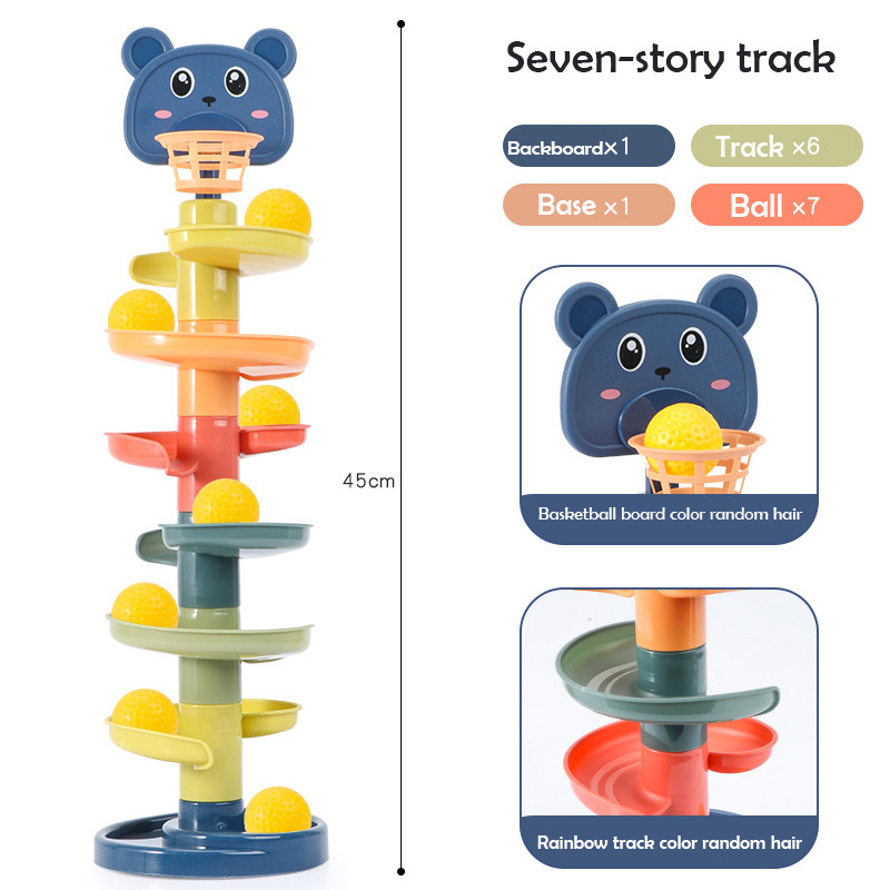 Brinquedos do bebê rolling ball pilha torre cedo brinquedo educacional para bebês rotativa pista educacional presente do bebê empilhamento brinquedo para crianças