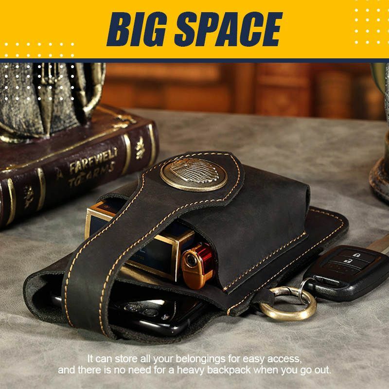 Skórzany pasek w stylu Vintage talii torba paczka mężczyźni Tactical wielofunkcyjny futerał przenośny brelok telefon komórkowy papieros skrzynka na narzędzia