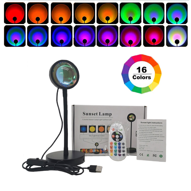 스마트 Tuya RGB 16 색 일몰 프로젝터 램프 APP 원격 제어와 Led 야간 조명 침실 홈 인테리어 사진 선물