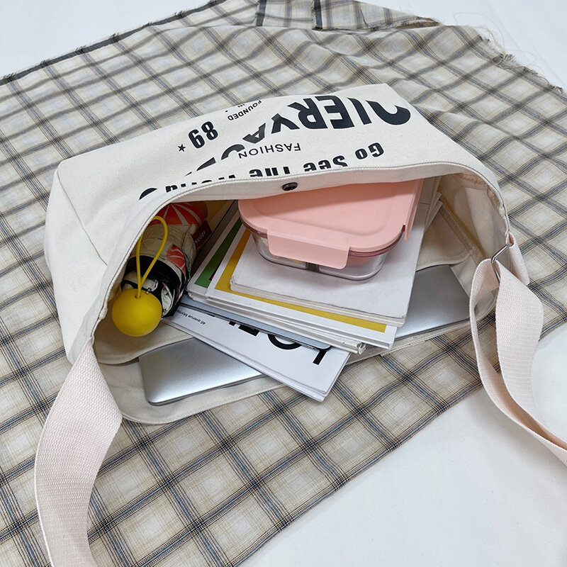 Japanese Harajuku Messenger Bags Canvas Large Capacity Student Schoolbag Satchels Teenagers Casual Simple Shoulder Bag Crossbody