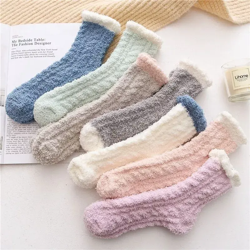 Calcetines de lana para mujer, calcetín de tubo medio grueso, ideal para regalo de Navidad, oso de alce y caramelo, para el hogar, novedad