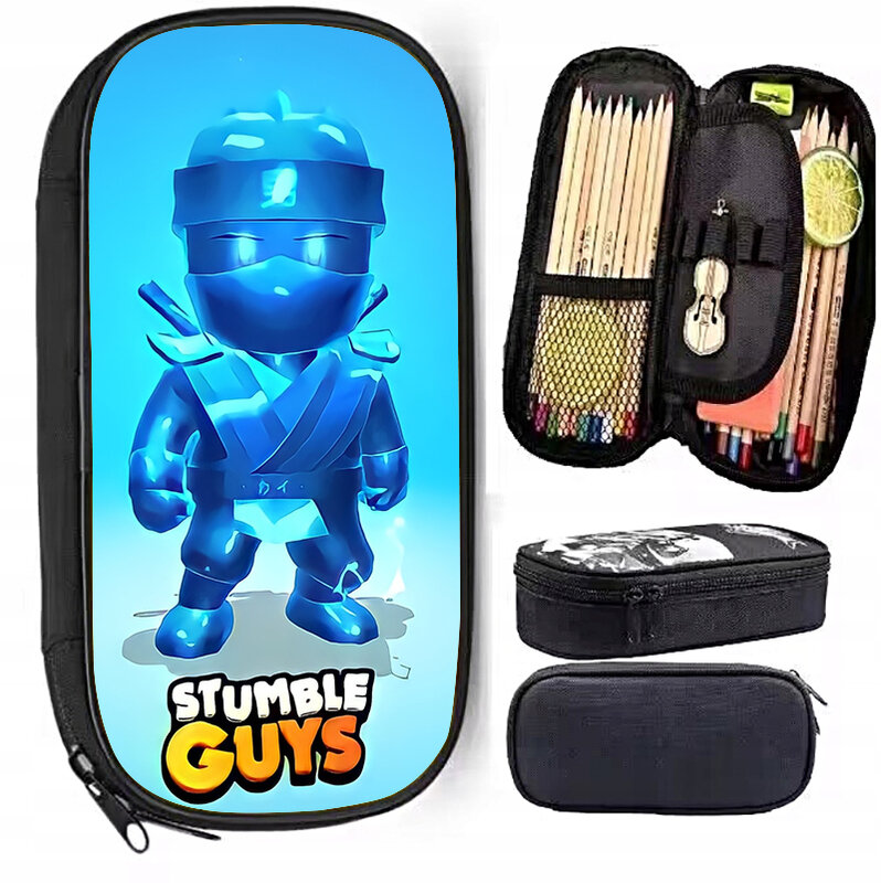 Stumble Guys-어린이 용품 보관 가방 십대 소년 소녀를 위한 하라주쿠 연필 가방, 걸맞는 사람, 화장품 가방, 어린이 가방