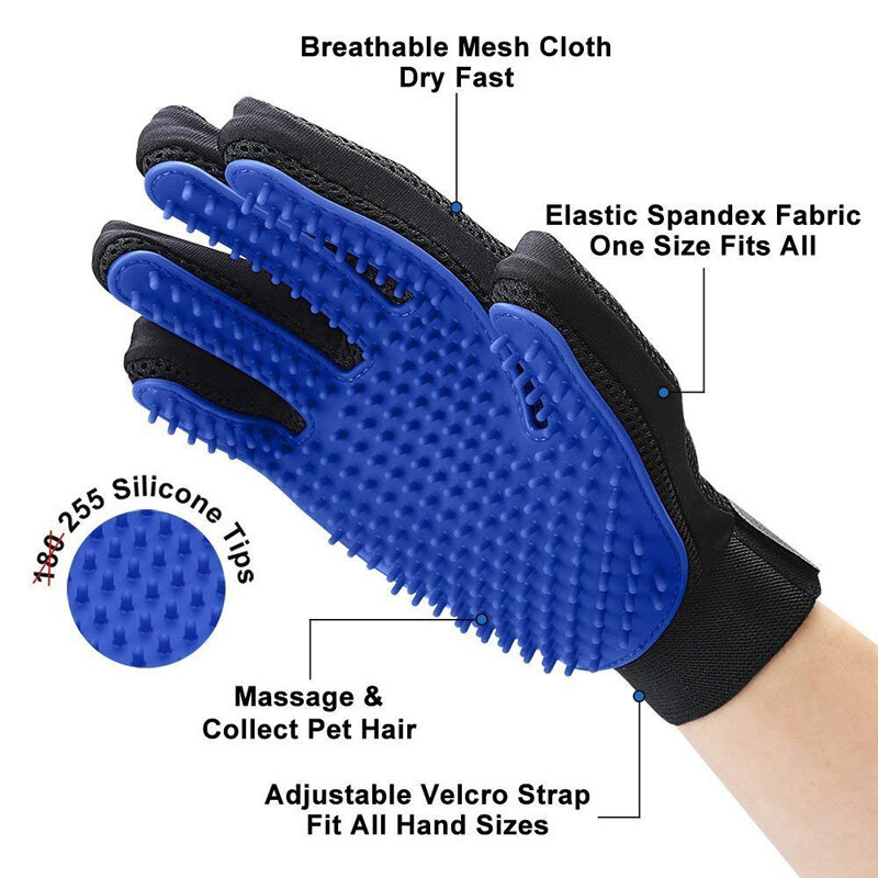 Silikon Hundesalon Handschuh für Katzen Haar Pinsel Kamm Reinigung Deshedding Haustiere Produkte für Katze Hund Entfernung Haarbürste für Tiere