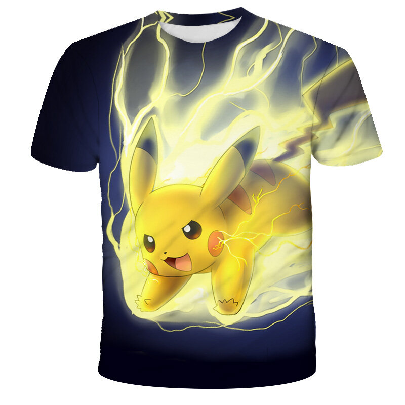 Children's Pokemon T-Shirt Children for Boys Girls  Shirts Child Baby Pikachu Cartoon Tee Tops Clothing Short T shirt