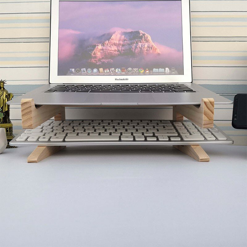 Soporte ajustable de madera para ordenador portátil, plataforma de elevación para tableta, elevador, soporte de refrigeración