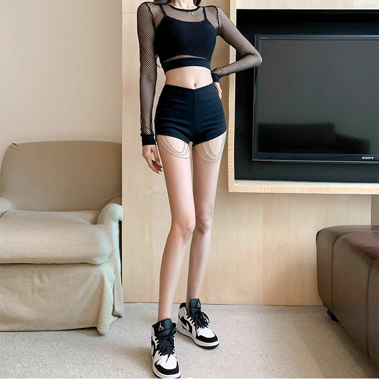Jazz Dancing Sexy Loose Perspective Coat Jazz Pole Dancing Shorts Bar DS Lead Dancing Disco Dancer Outfit Nightclub Stage