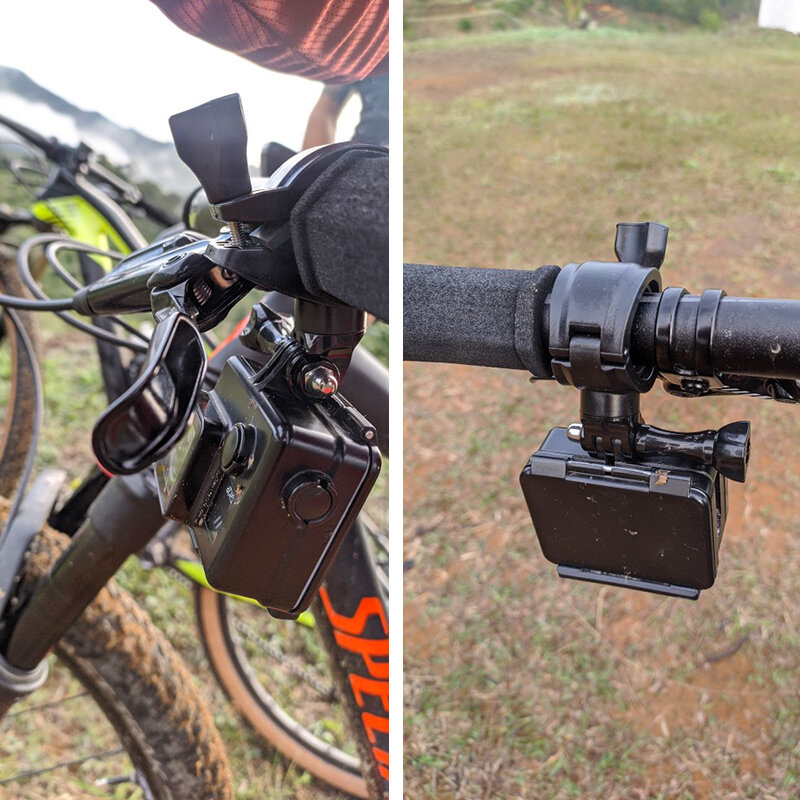 Soporte para manillar de bicicleta y motocicleta, accesorio de rotación de 360 grados para GoPro Hero 11 10 9 7 5 Sjcam DJI Cam