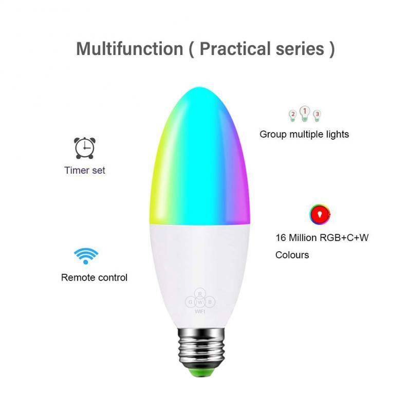 CoRui-bombilla LED E14/E122/B22, señal de neón inteligente para interiores, bombillas RGB, lámpara de cinta regulable remota, iluminación del hogar
