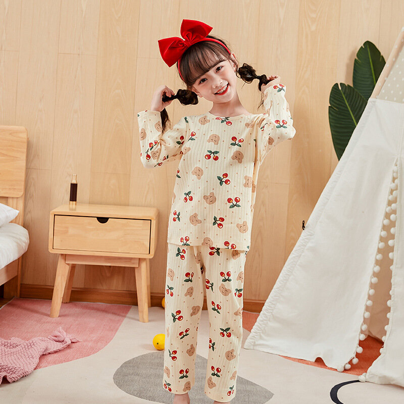 Mädchen Kleidung Sets 2022 Frühling Sommer Pyjamas für Kinder Baumwolle Kinder Nachtwäsche Hause Anzug für Mädchen Pijamas Para Niños 3-12T