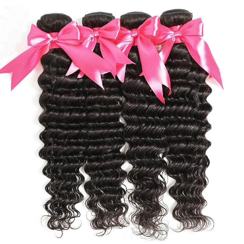 Deep Wave Bundle Brazilian Hair Weave Curly Human Hair Bundles Water Remy Hair Extensions 3 4 Bundles Fast Shipping
