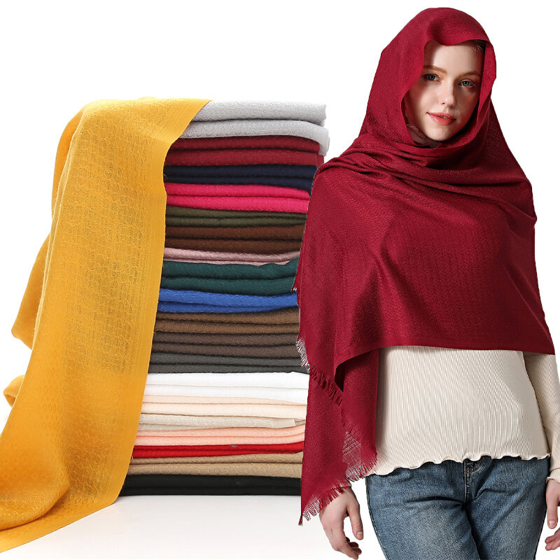 Bufanda de Hijab musulmán para mujer, pañuelo de algodón liso para la cabeza, chal, bufanda, diadema Islámica