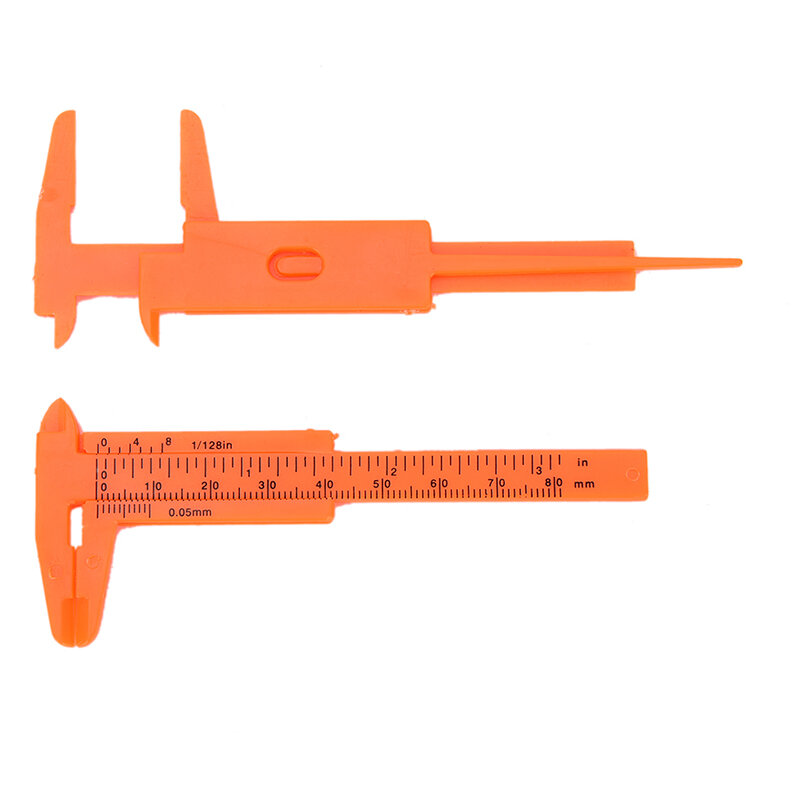 Novo 1pc mini régua de plástico deslizante 80mm vernier caliper calibre medida ferramentas escritório escola acessórios