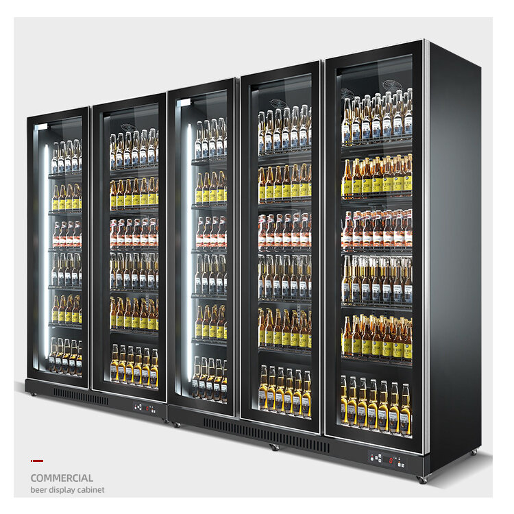 Kommerziellen Hohe Qualität Bier Display Kühlschrank Transparent Glas Türen Kühlschrank Getränke Kühler