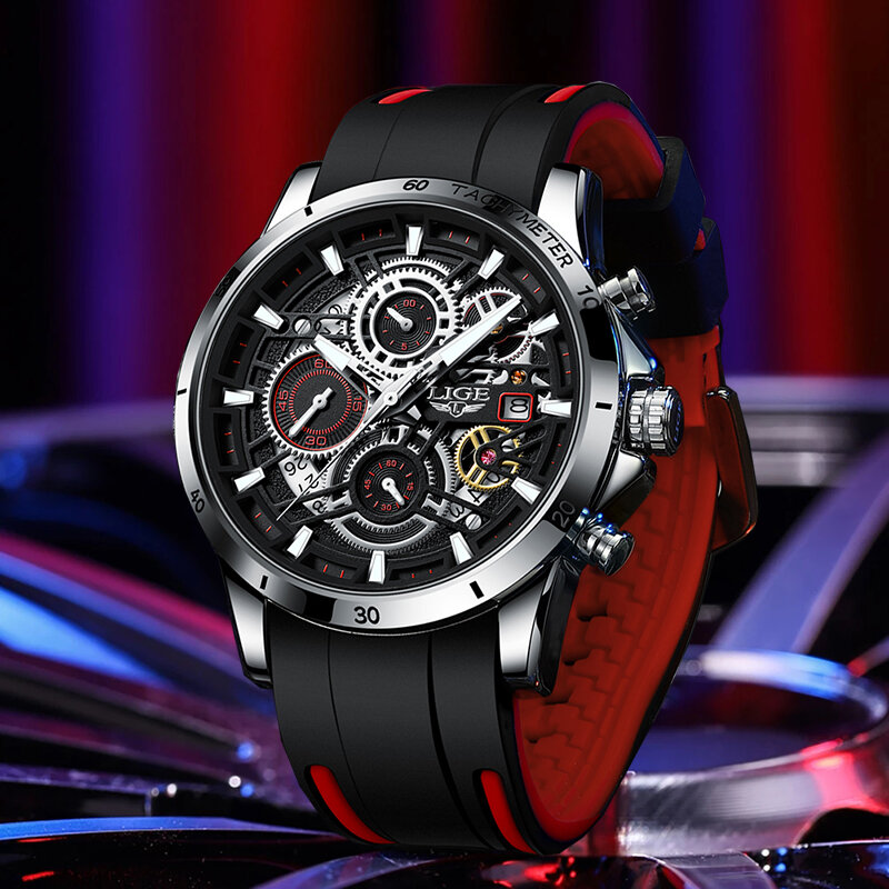 Lige relógios dos homens moda à prova dwaterproof água relógio de quartzo para homens marca superior luxo casual esporte cronógrafo relógio de pulso masculino