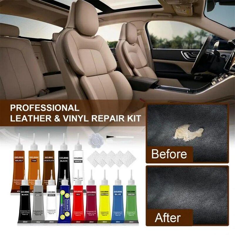 50ml Advanced Leather Repair Gel Color Repair Car Seat Leather Complementary Repair Refurbishing Cream Paste Leather Repair Kit