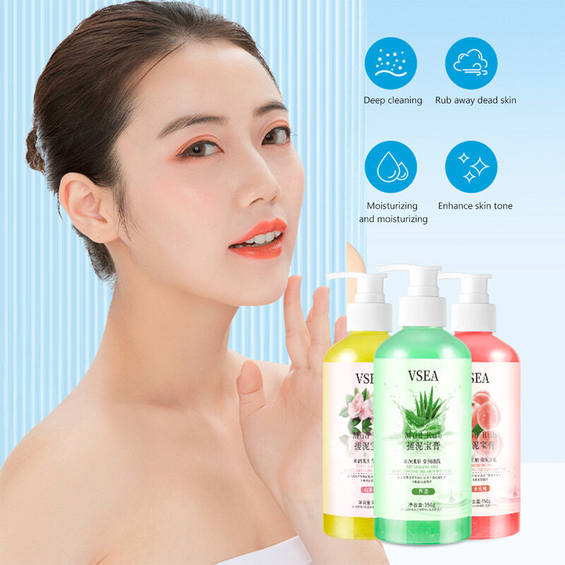 Facial Scrub Exfoliating Cream Whitening Moisturizer Deep Peeling Gel Remove Body Cleaning Rub Mud Male and Female SkinCare 350g
