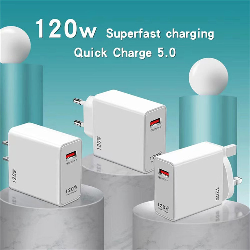 120w Super Flash Charge Fast Charging High Quality Material Eu 62g Quick Plug Multiple Specifications Available Travel Must-have