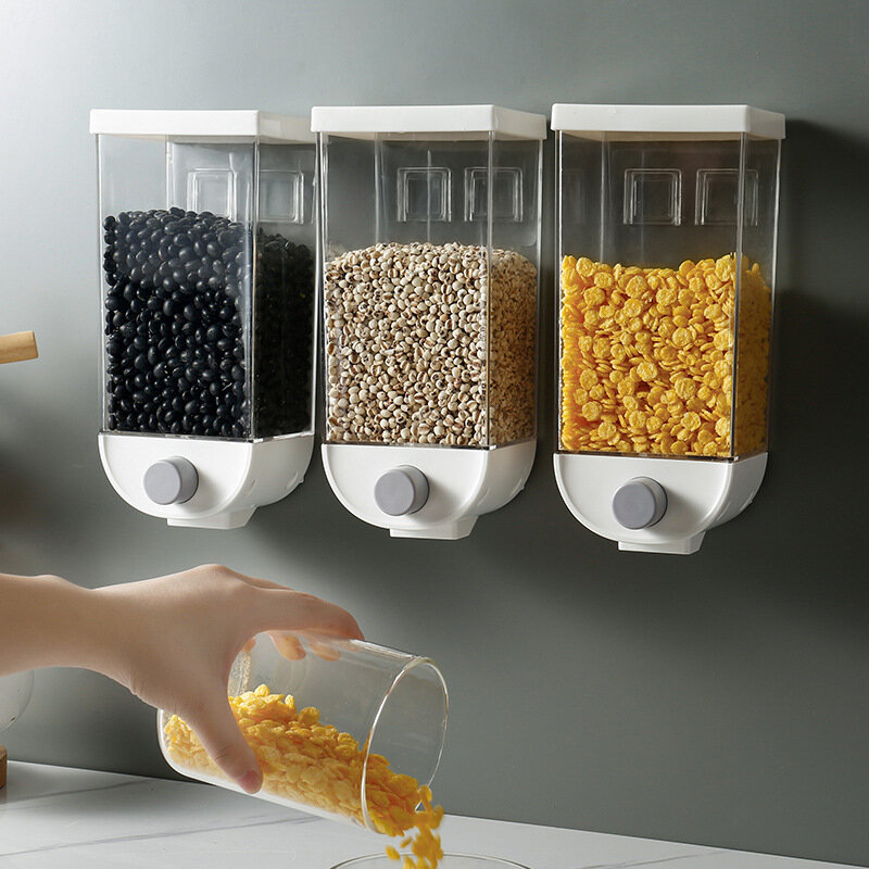 Storage In The Kitchen Grains Sealed Tank Wall-mounted Transparent Dried Fruit Storage Tank Moisture-proof Rice Bean Storage Box