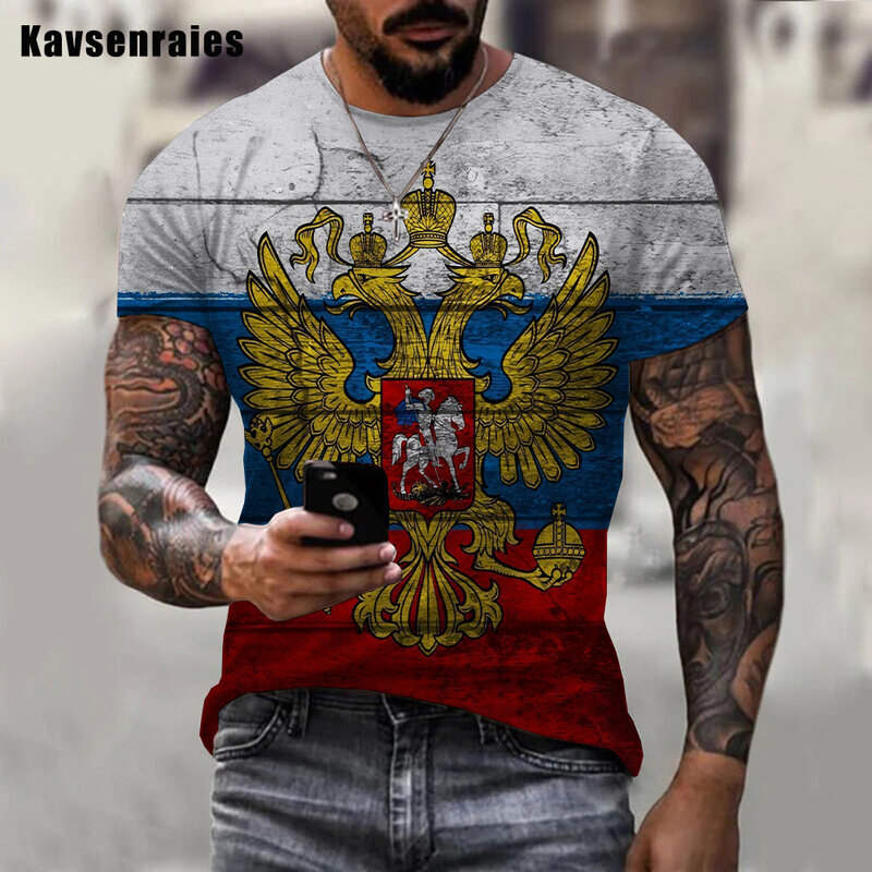 2022คุณภาพสูงรัสเซีย3D พิมพ์เสื้อยืดรัสเซียธงเสื้อหมีเสื้อผู้ชายผู้หญิงฤดูร้อนแฟชั่นเสื้อล...