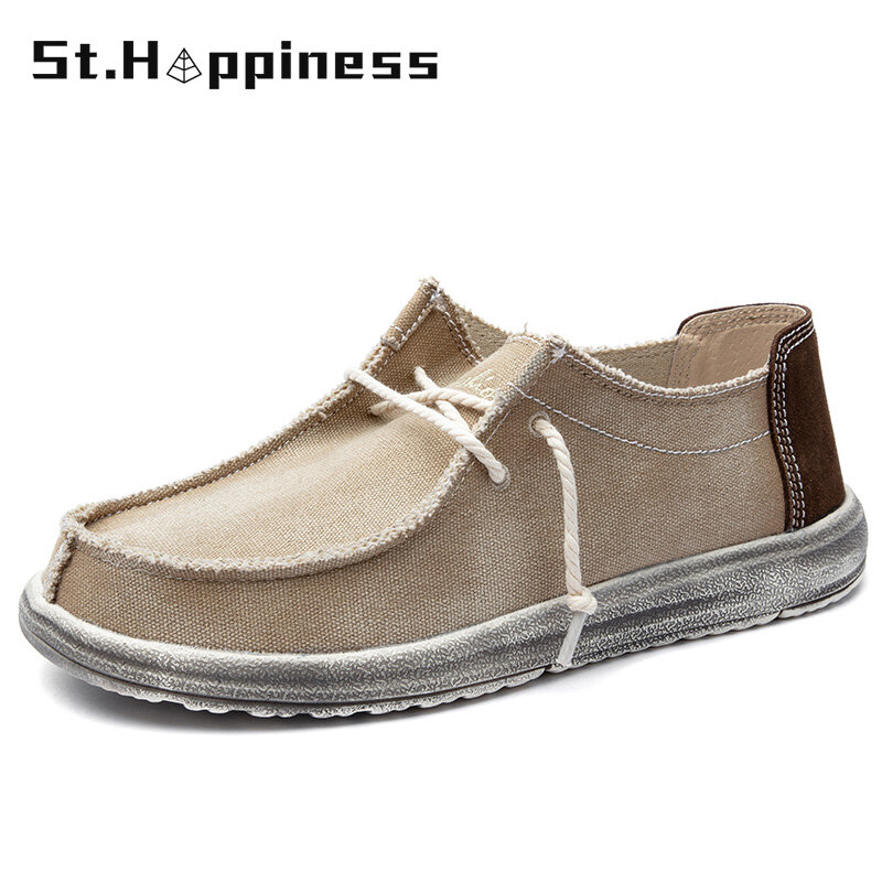 2021 Summer New Men's Canvas Boat Shoes Outdoor Lightweight  Convertible Slip-On Loafer Fashion Casual Beach Shoes Big Size 48