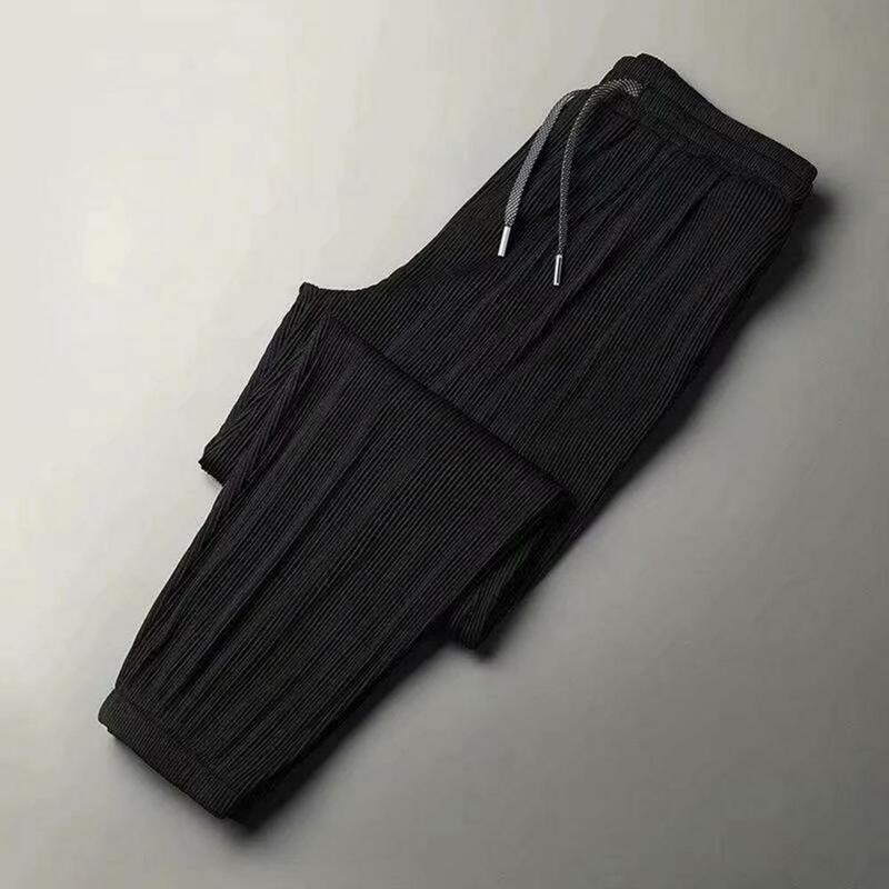 Pantalones de seda de hielo para hombre, pantalón informal, suelto, de secado rápido, a la moda, estilo Harajuku, para verano