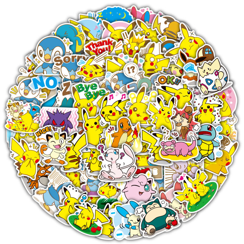 10/20/40/80Pcs Dễ Thương Phim Hoạt Hình Pokemon Pikachu Dán Phim Hoạt Hình Decal Skateboard Máy Tính Xách Tay Điện Thoại Xe Hơi Sổ Lưu Niệm graffiti Sticker Kid Đồ Chơi