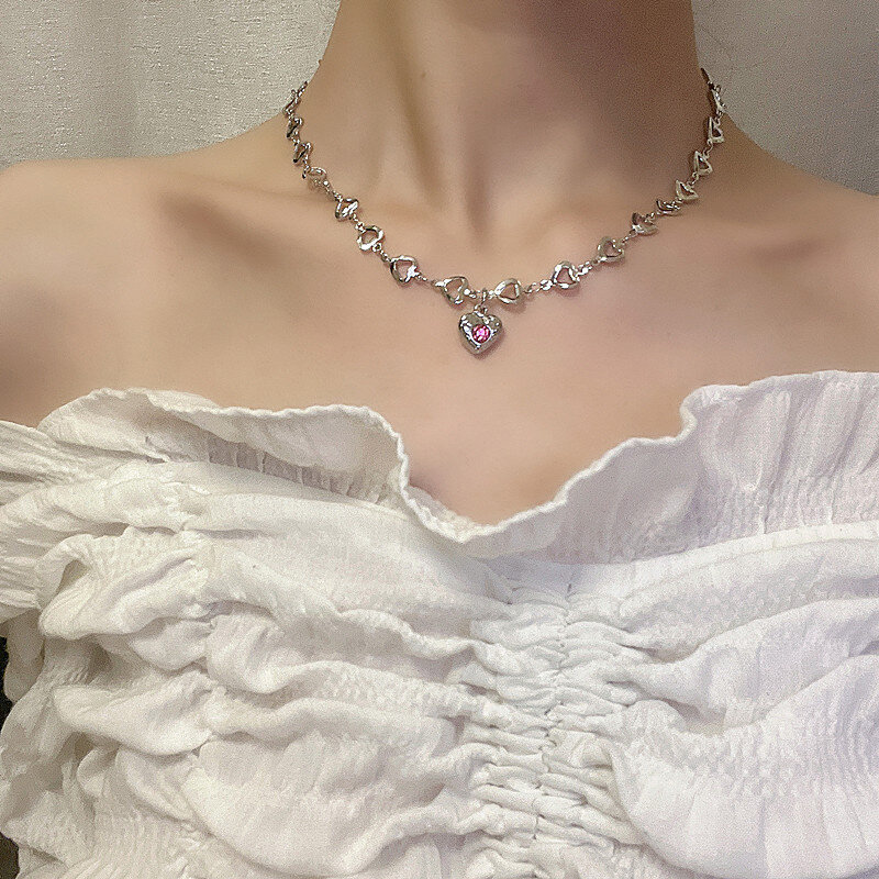 Nowe mody musujące naszyjniki w kolorze srebrnym błyszczący łańcuszek do obojczyka Choker dla kobiet 2022 elegancka biżuteria ślubna na prezent