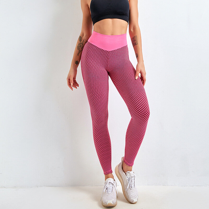 Jacquard Yoga Pants Seamless Sports Tights Fitness High Waist Leggings Casual Breathable Gym Fitness Push Up Clothing Girl New