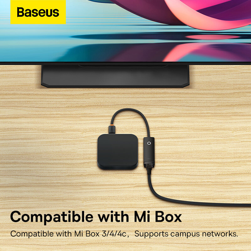 Baseus-adaptador Ethernet USB 3,0/Tipo C a puerto LAN RJ45, tarjeta de red RJ45 de 1000/100Mbps para ordenador portátil, PC, Mi Box