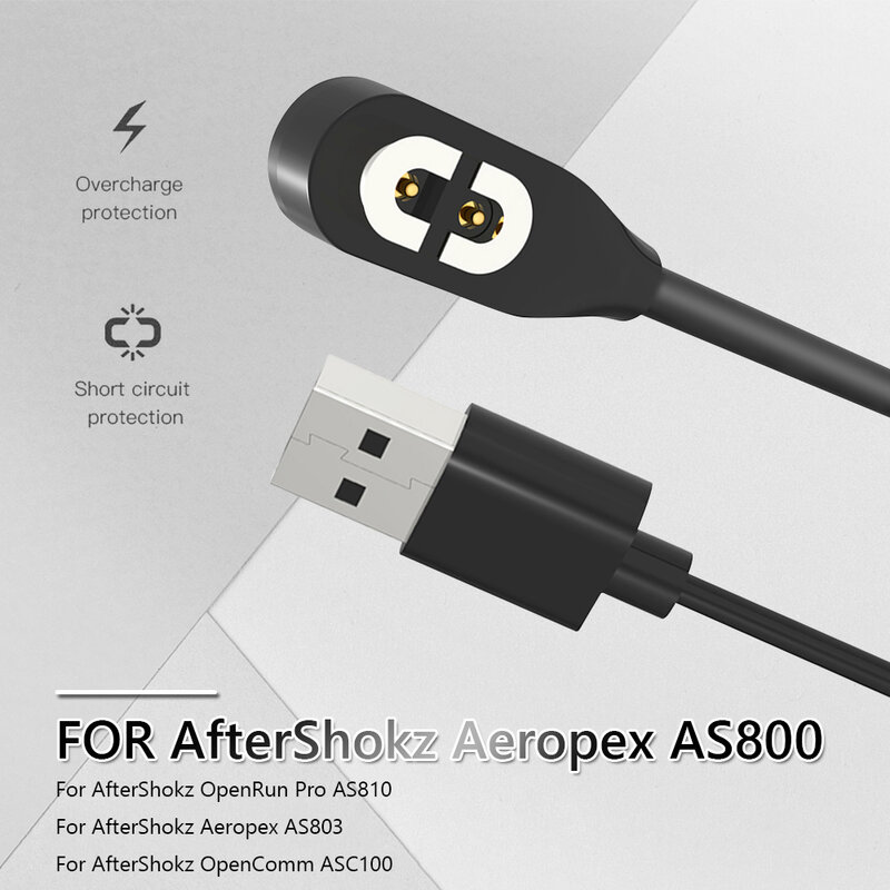 Per AfterShokz OpenRun Pro AS810 Aeropex AS800 AS803 cuffie a conduzione ossea cavo di ricarica magnetico USB 5V 1A 60/100cm