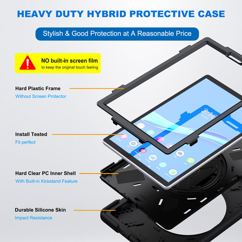 Case For Lenovo Tab M10 Plus 10.6 10.3 3rd 2nd Gen 10.1 M8 P11 Pro Heavy Duty Shockproof Rugged Cover With Hand/Shoulder Strap