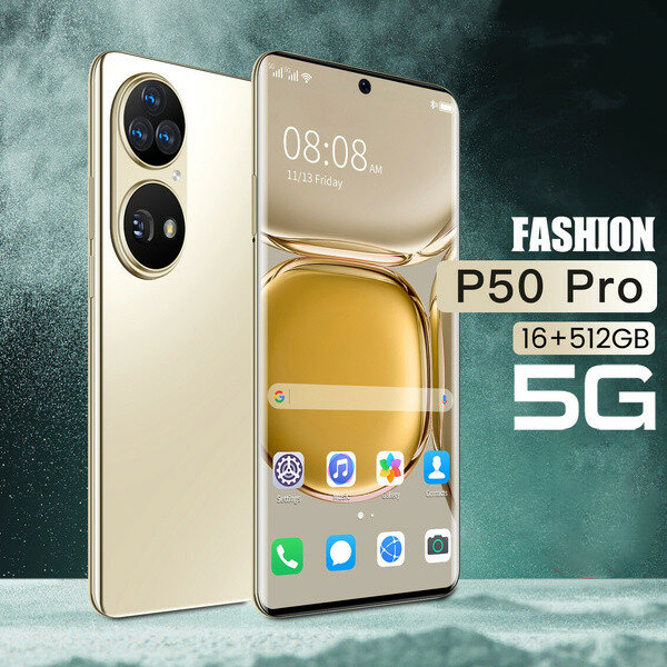 Smartphone P50 Pro, Version globale, téléphone portable, 16 go, 512 go, reconnaissance d'empreintes digitales/reconnaissance faciale, 5G