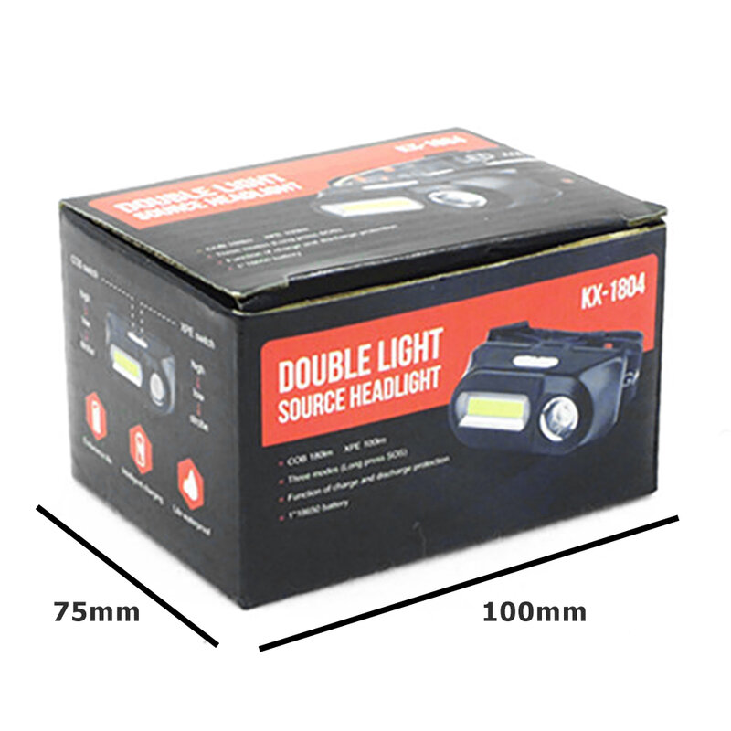 Sáng Đèn LED Đèn LED Cổng USB Chống Nước Đầu Đèn Sử Dụng Pin 18650 COB Đầu Đèn Pin Đèn Cắm Trại Đi Bộ Đường Dài