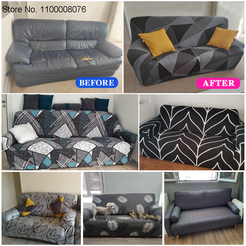 Elastic Sofa Slipcovers Modern Sofa Cover For Living Room Sectional Corner L-shape Chair Protector Couch Cover 1/2/3/4 Seater