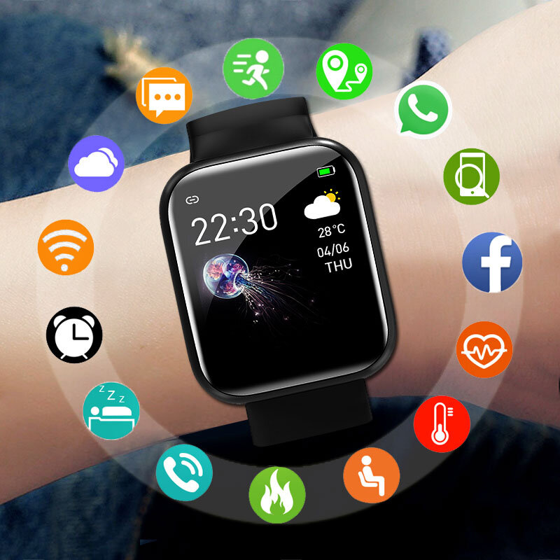 Relógio de pulso digital masculino e feminino, esportes, eletrônico, led, com tela de toque, para negócios ao ar livre
