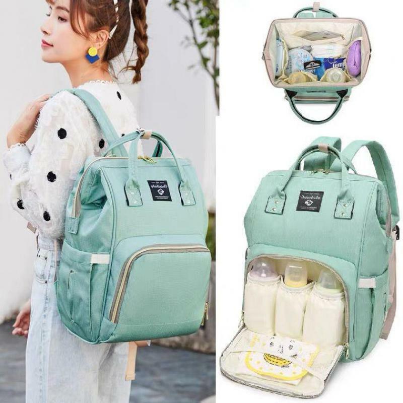 Bolso de mamá de moda multifuncional para exteriores, mochila ligera de gran capacidad para madre y bebé, bolsa de almacenamiento para mujer, bolsa de viaje