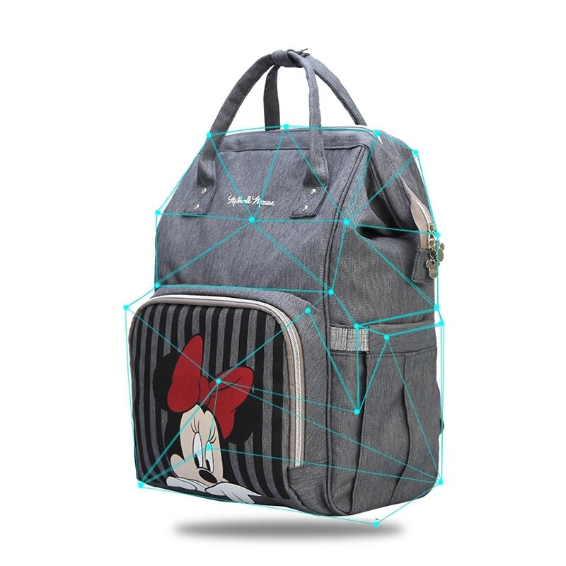 Disney plecak na pieluchy dla niemowląt wózek podróżny USB ogrzewanie Mickey mumia Nappy Moms torba na pieluchy dla niemowląt matka torba do przewijania macierzyństwa