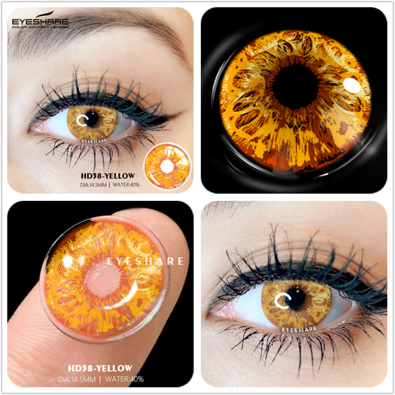 EYESHARE 컬러 콘택트 렌즈 For Eyes 애니메이션 코스프레 컬러 렌즈 블루 퍼플 렌즈 연간 눈 콘택트 렌즈 콘택트 박스 포함